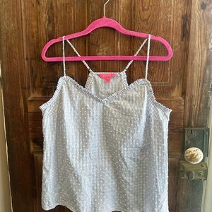 Lilly Pulitzer Striped Blue and White Seersucker Top